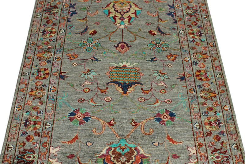 3x5 Gray and Multicolor Turkish Tribal Rug