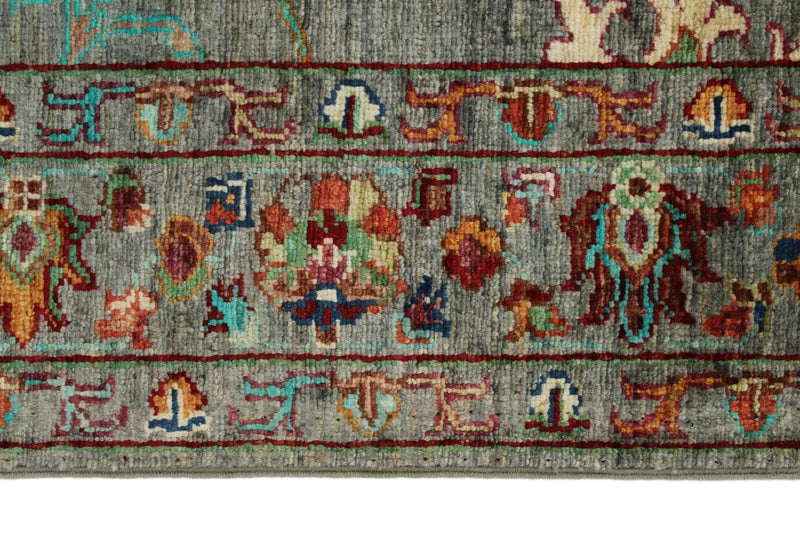 3x5 Gray and Multicolor Turkish Tribal Rug