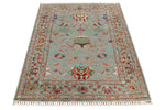 3x5 Gray and Multicolor Turkish Tribal Rug