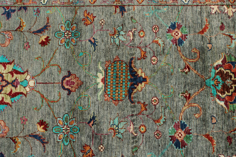 3x5 Gray and Multicolor Turkish Tribal Rug