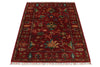 3x5 Red and Multicolor Turkish Tribal Rug