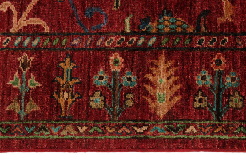 3x5 Red and Multicolor Turkish Tribal Rug