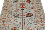 3x5 Light Blue and Multicolor Turkish Tribal Rug