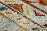 3x5 Light Blue and Multicolor Turkish Tribal Rug