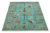 3x5 Turquoıse and Multicolor Turkish Tribal Rug