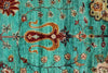 3x5 Turquoıse and Multicolor Turkish Tribal Rug