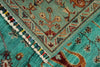3x5 Turquoıse and Multicolor Turkish Tribal Rug
