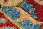 3x4 Red and Multicolor Turkish Tribal Rug