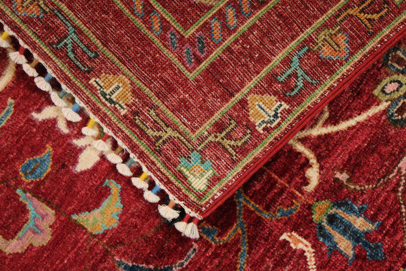 3x4 Red and Multicolor Turkish Tribal Rug