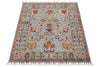 3x4 Light Gray and Multicolor Turkish Tribal Rug
