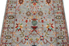 3x4 Light Gray and Multicolor Turkish Tribal Rug