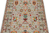 3x4 Light Gray and Multicolor Turkish Tribal Rug