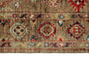 5x8 Light Brown and Multicolor Turkish Tribal Rug