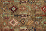 5x8 Light Brown and Multicolor Turkish Tribal Rug