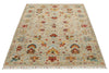 4x6 Ivory and Multicolor Turkish Tribal Rug