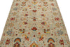 4x6 Ivory and Multicolor Turkish Tribal Rug
