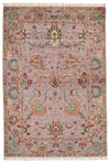 4x6 Light Purple and Multicolor Turkish Tribal Rug