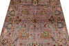 4x6 Light Purple and Multicolor Turkish Tribal Rug