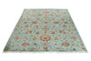 6x8 Light Blue and Multicolor Turkish Tribal Rug