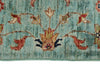 6x8 Light Blue and Multicolor Turkish Tribal Rug