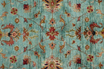 6x8 Light Blue and Multicolor Turkish Tribal Rug
