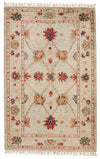 3x5 Beige and Multicolor Turkish Tribal Rug