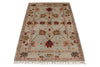 3x5 Beige and Multicolor Turkish Tribal Rug