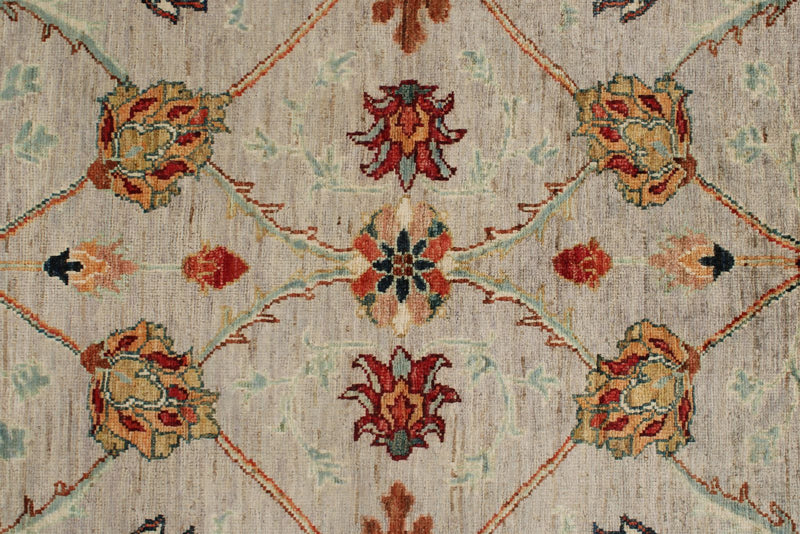 3x5 Beige and Multicolor Turkish Tribal Rug