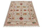 3x5 Light Brown and Multicolor Turkish Tribal Rug