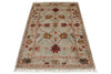 3x5 Light Brown and Multicolor Turkish Tribal Rug