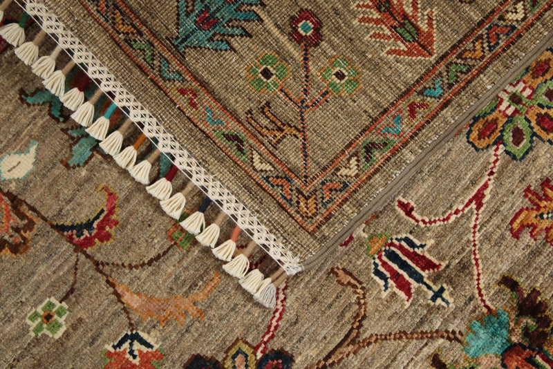 3x5 Camel and Multicolor Turkish Tribal Rug