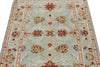 4x5 Light Blue and Multicolor Turkish Tribal Rug