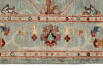 4x5 Light Blue and Multicolor Turkish Tribal Rug