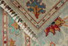 4x5 Light Blue and Multicolor Turkish Tribal Rug