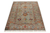 4x5 Brown and Multicolor Turkish Tribal Rug