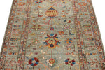 4x5 Brown and Multicolor Turkish Tribal Rug