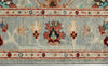 4x5 Light Blue and Multicolor Turkish Tribal Rug