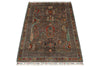 3x4 Brown and Multicolor Turkish Tribal Rug