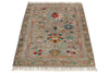 3x4 Brown and Multicolor Turkish Tribal Rug