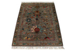 3x4 Brown and Multicolor Turkish Tribal Rug