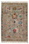 3x4 Brown and Multicolor Turkish Tribal Rug