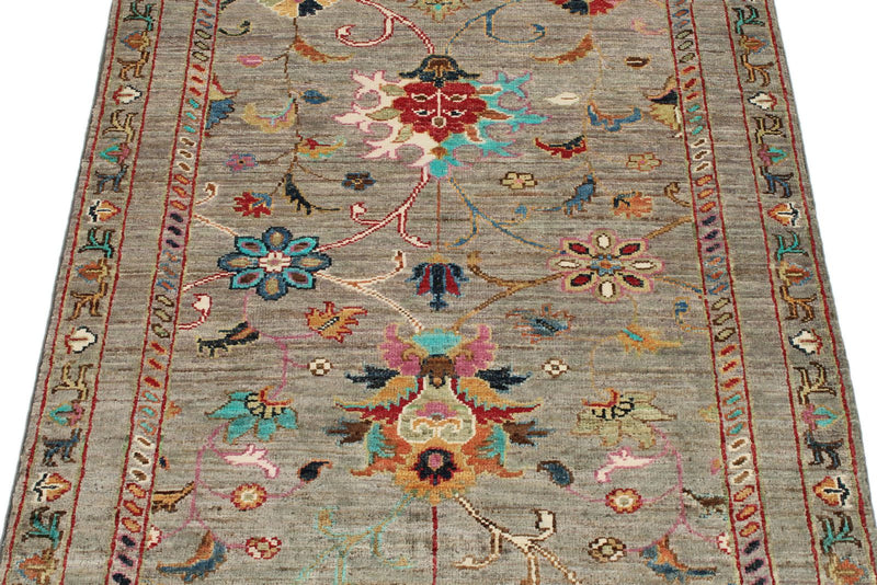 3x4 Brown and Multicolor Turkish Tribal Rug