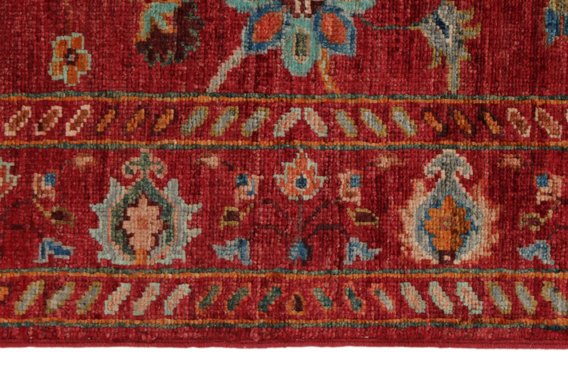 3x4 Red and Multicolor Turkish Tribal Rug