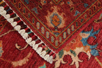 3x4 Red and Multicolor Turkish Tribal Rug