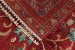 3x4 Red and Multicolor Turkish Tribal Rug