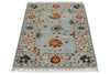 3x4 Blue and Multicolor Turkish Tribal Rug