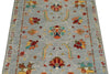 3x4 Light Gray and Multicolor Turkish Tribal Rug