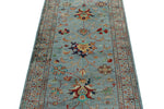3x8 Blue and Multicolor Turkish Tribal Runner