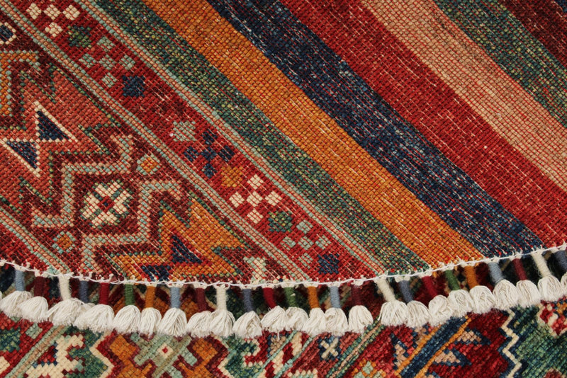 6x6 Multicolor and Brown Tribal Rug