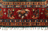 6x6 Green and Red Kazak Tribal Rug